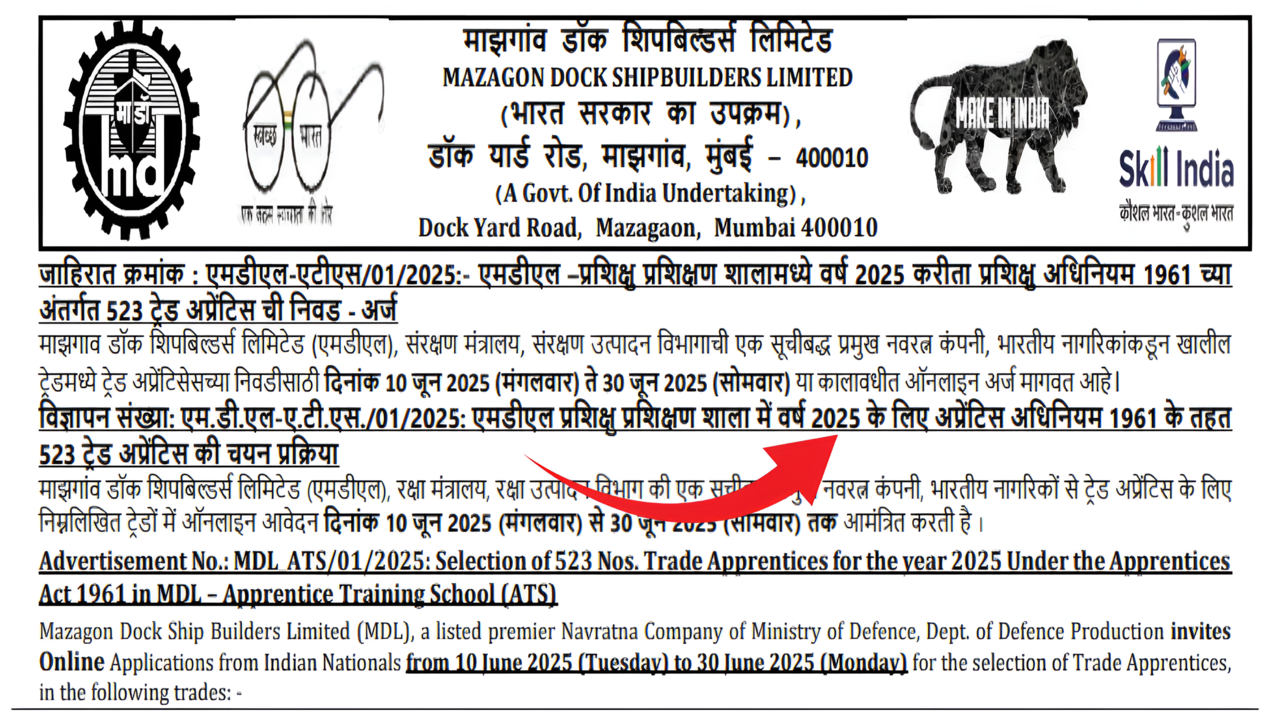 MDL 523 Notification 2025